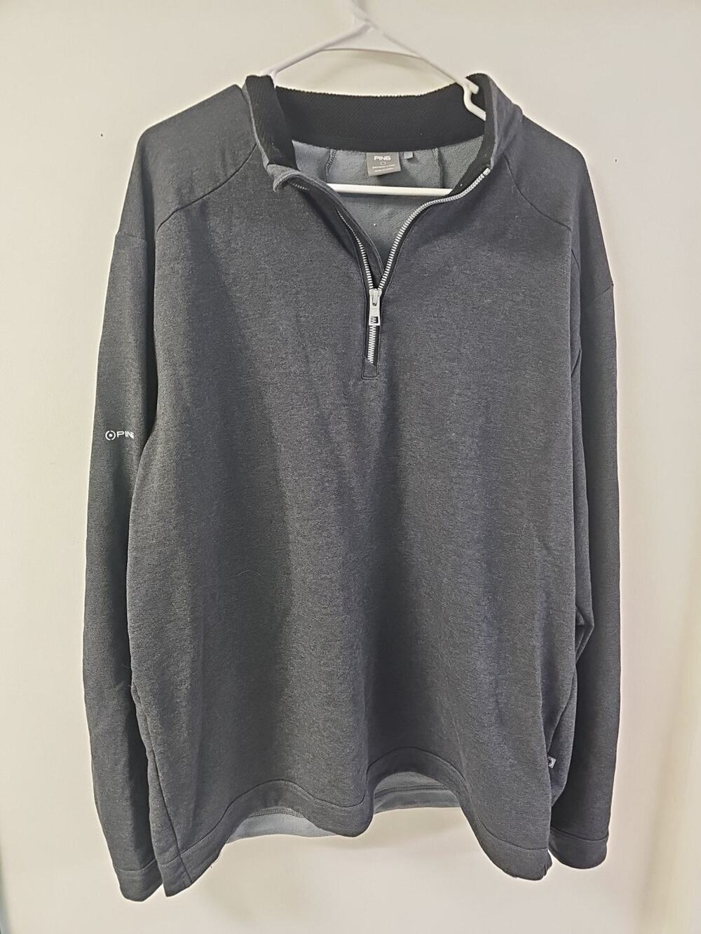 Ping Golf Shirt Mens XL Sensor Cool 1/4 Zip Long Sleeve Pullover Gray